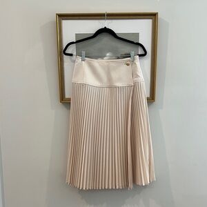 J. Crew Asymmetrical Pleated Skirt in Soft Cream